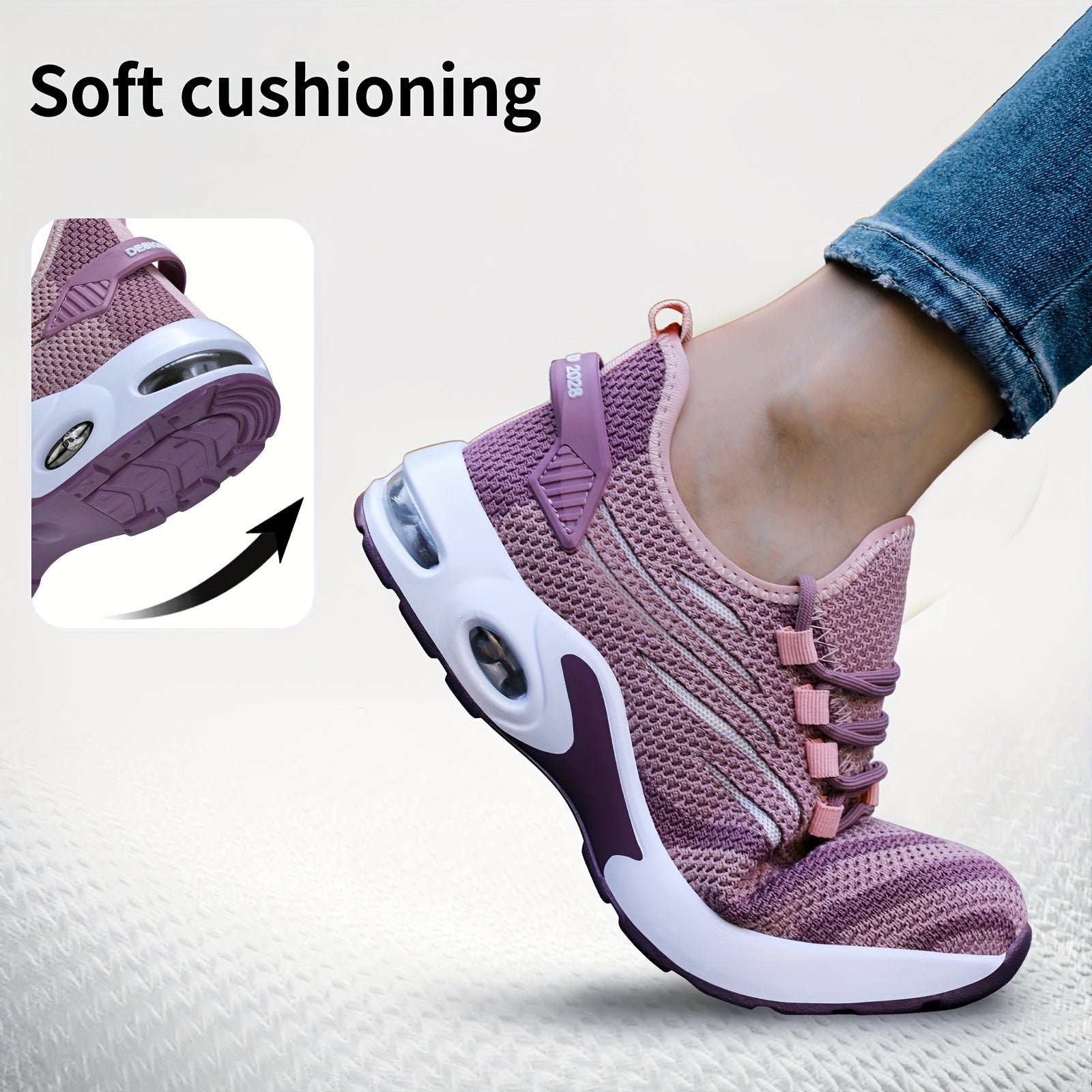 Women's Breathable Knit Safety Shoes Steel Toe Puncture-Resistant All-Season