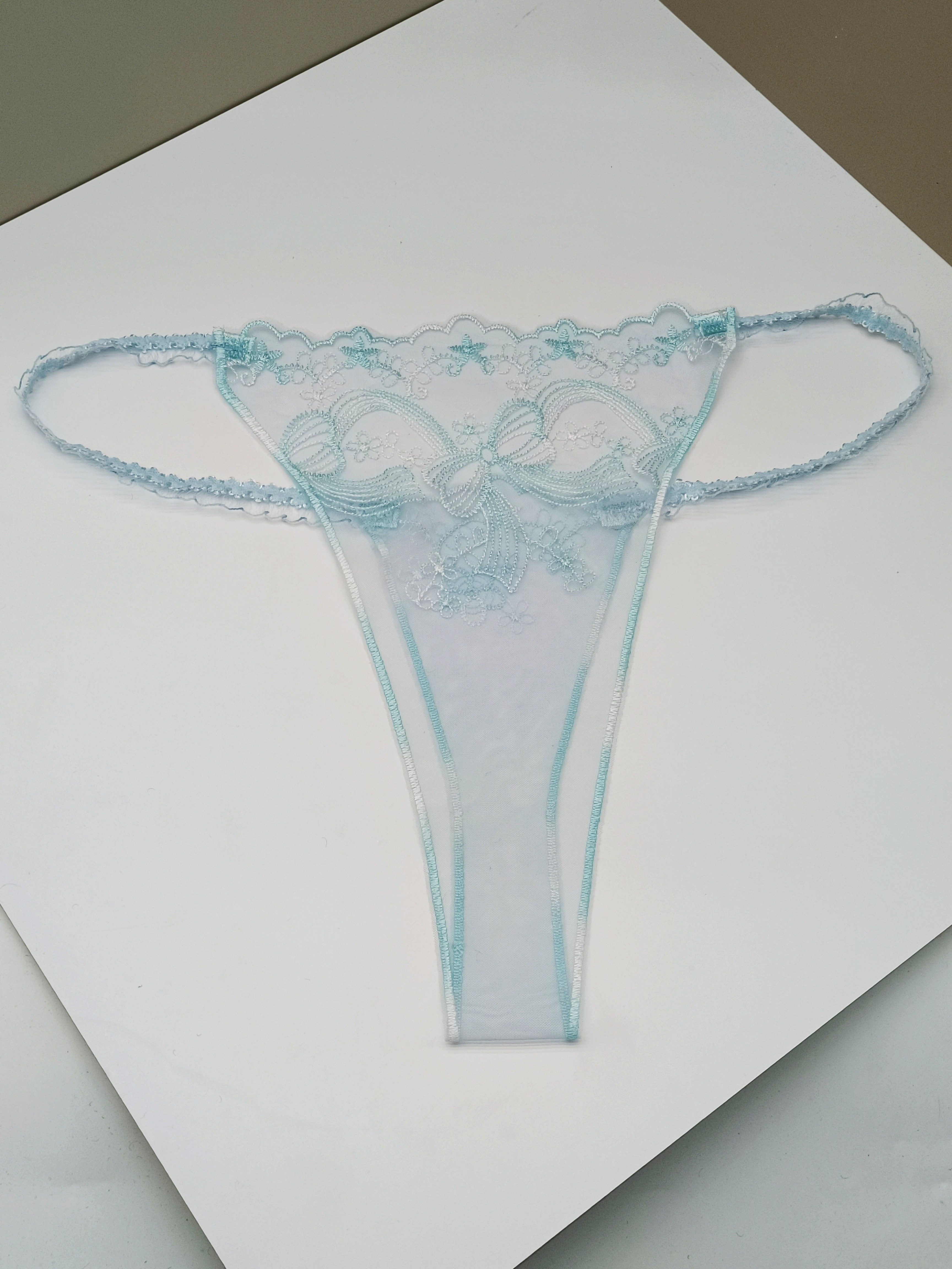 Women's High-Waisted Panties Mesh Lace Geometric Pattern Breathable Blue Black Red