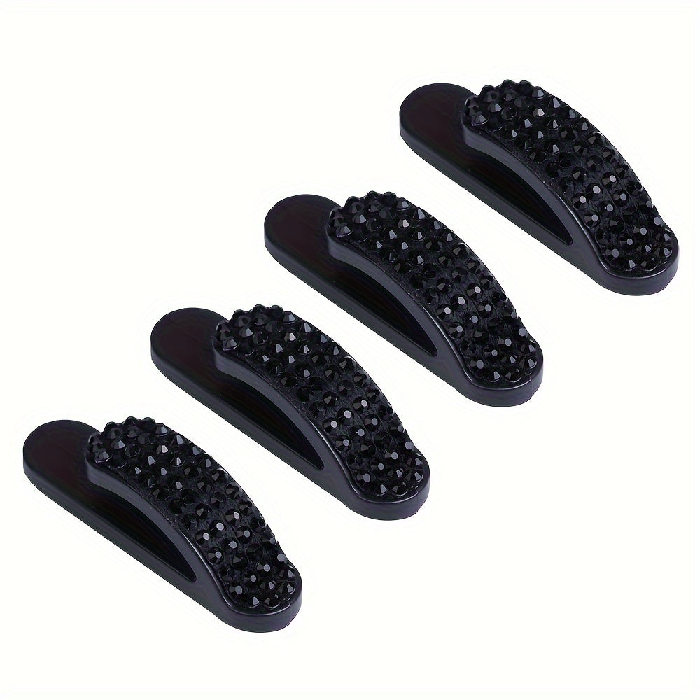 4 Pcs Bling Car Hooks Adhesive Rhinestone Auto Organizer for Keys USB Cables