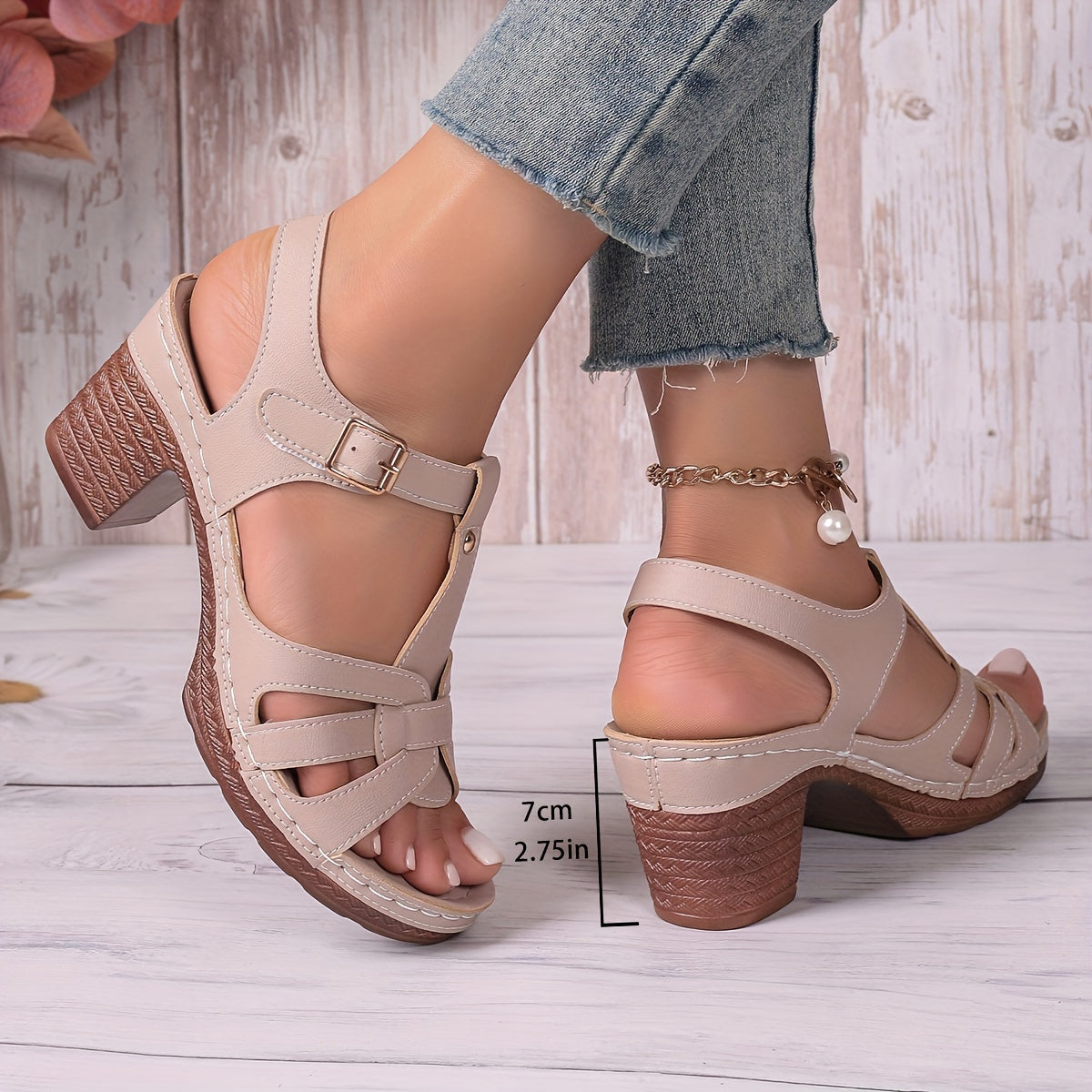 Women's Summer Wedge Sandals Open Toe Faux Cover Platform Heel
