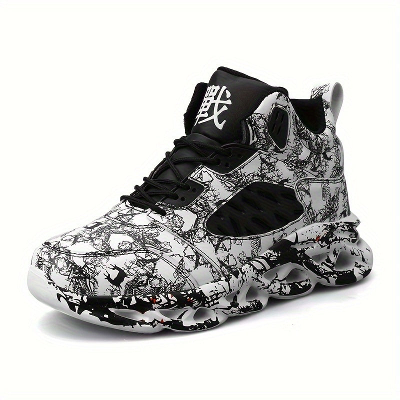 Boys Camouflage Lace-Up Sneakers for Running and Basketball Casual Street Style