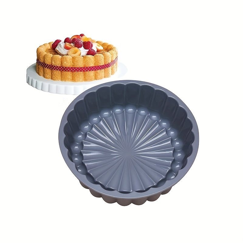 Silicone Cake Pan Non-Stick 20.32cm Circular Flower Mold for Baking