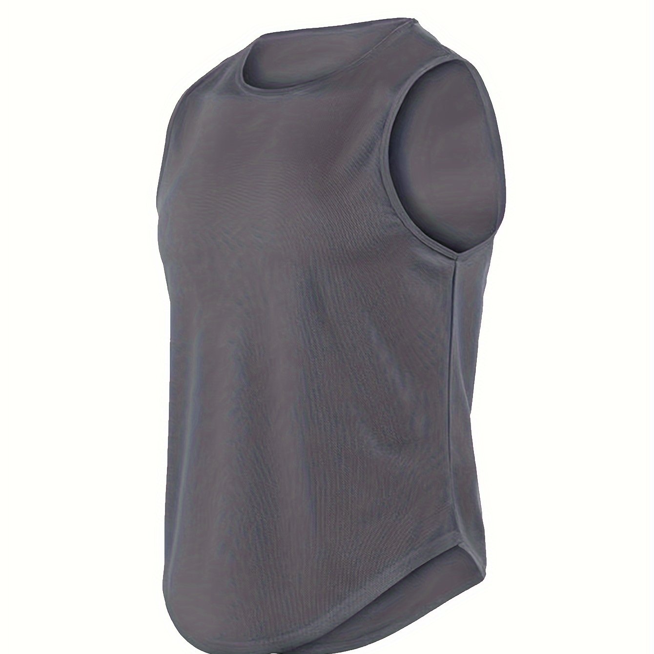 Men's Quick-Dry Sleeveless Gym Shirt Lightweight Moisture-Wicking Polyester Mesh Tank Top for Running and Fitness