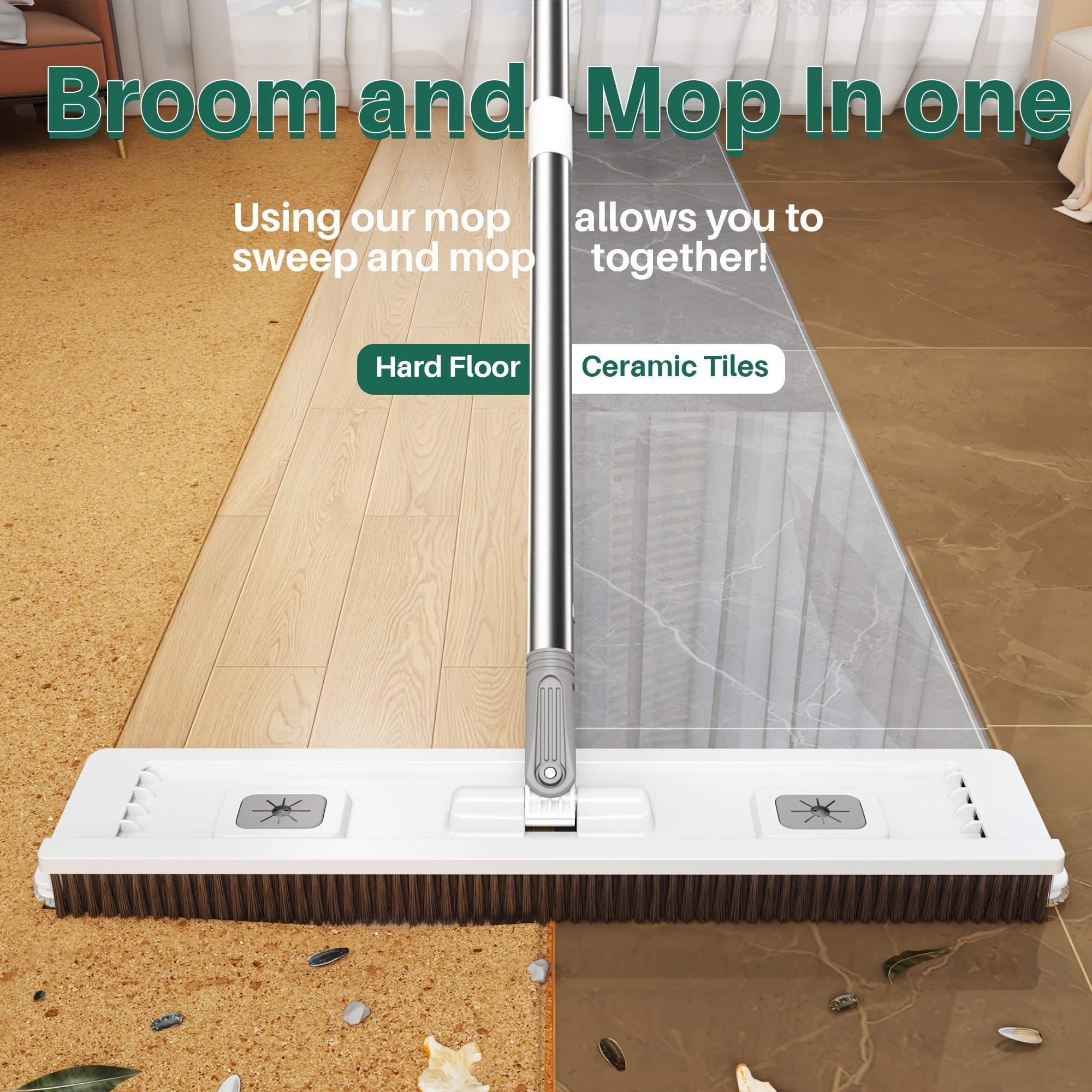 Uy qavatlarini tozalash uchun to'plam, mop va kova bilan, mikrotozalash matolari, ho'l va quruq foydalanish uchun