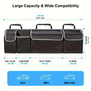 Organizador de asiento trasero para coche, de nylon, con 4 bolsillos, almacenamiento de carga para SUVs, camiones y furgonetas