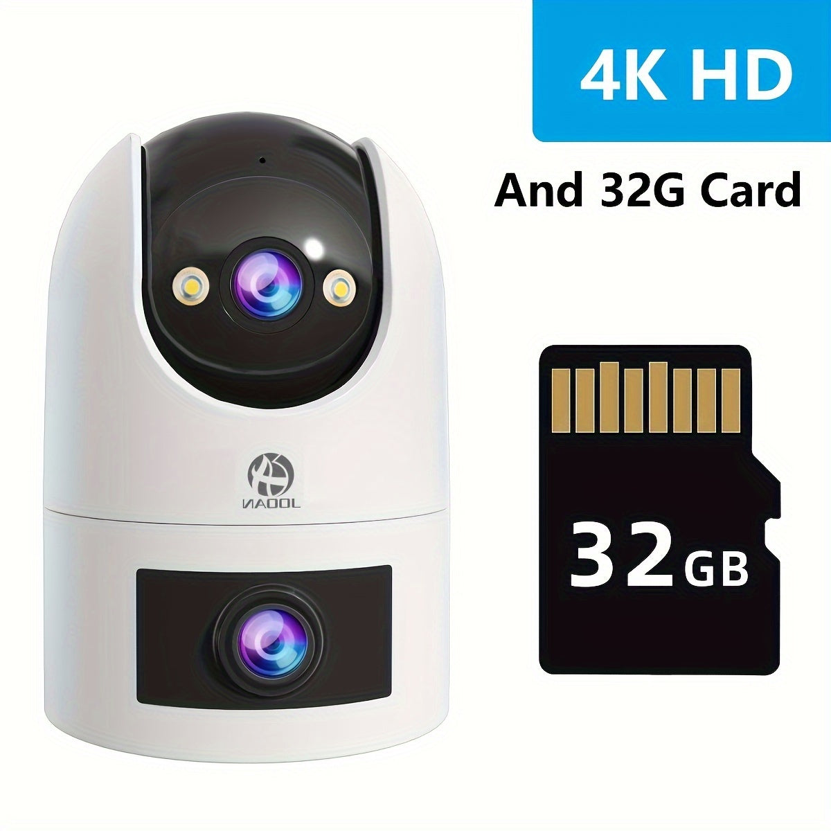 Indoor PTZ Dual Lens Security Camera with 1296p Video Two-Way Audio and App Control