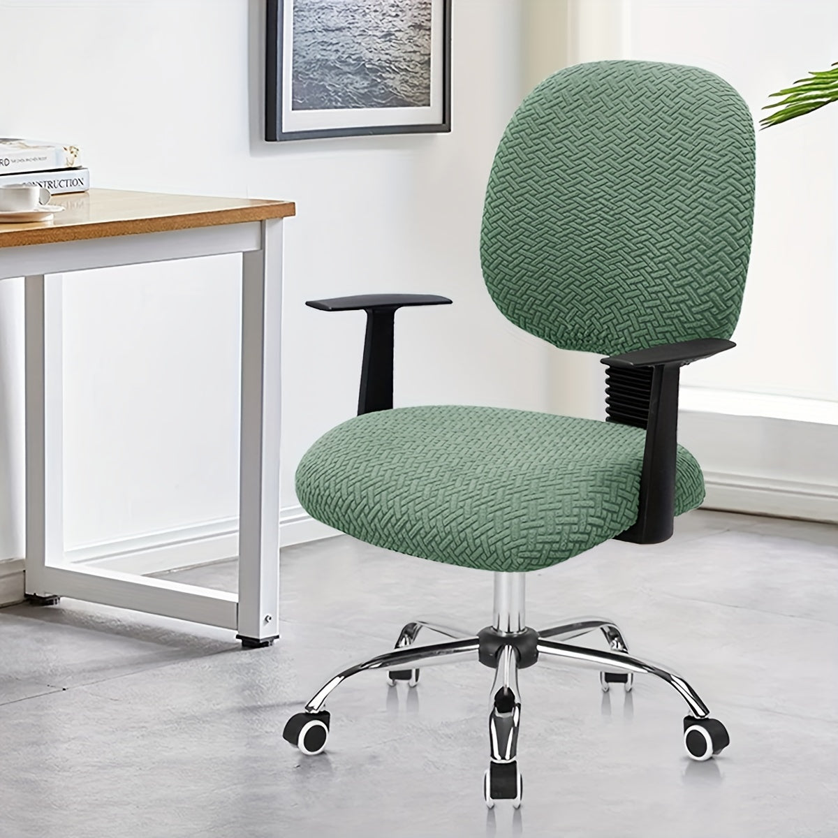 2-Piece Office Chair Slipcover Set for Living Room and Home Office Protection