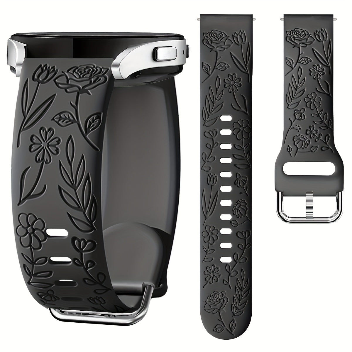 Rose Blossom Silicone Watch Strap for Samsung Galaxy Watch 7/FE 6 5 4 20mm Replacement