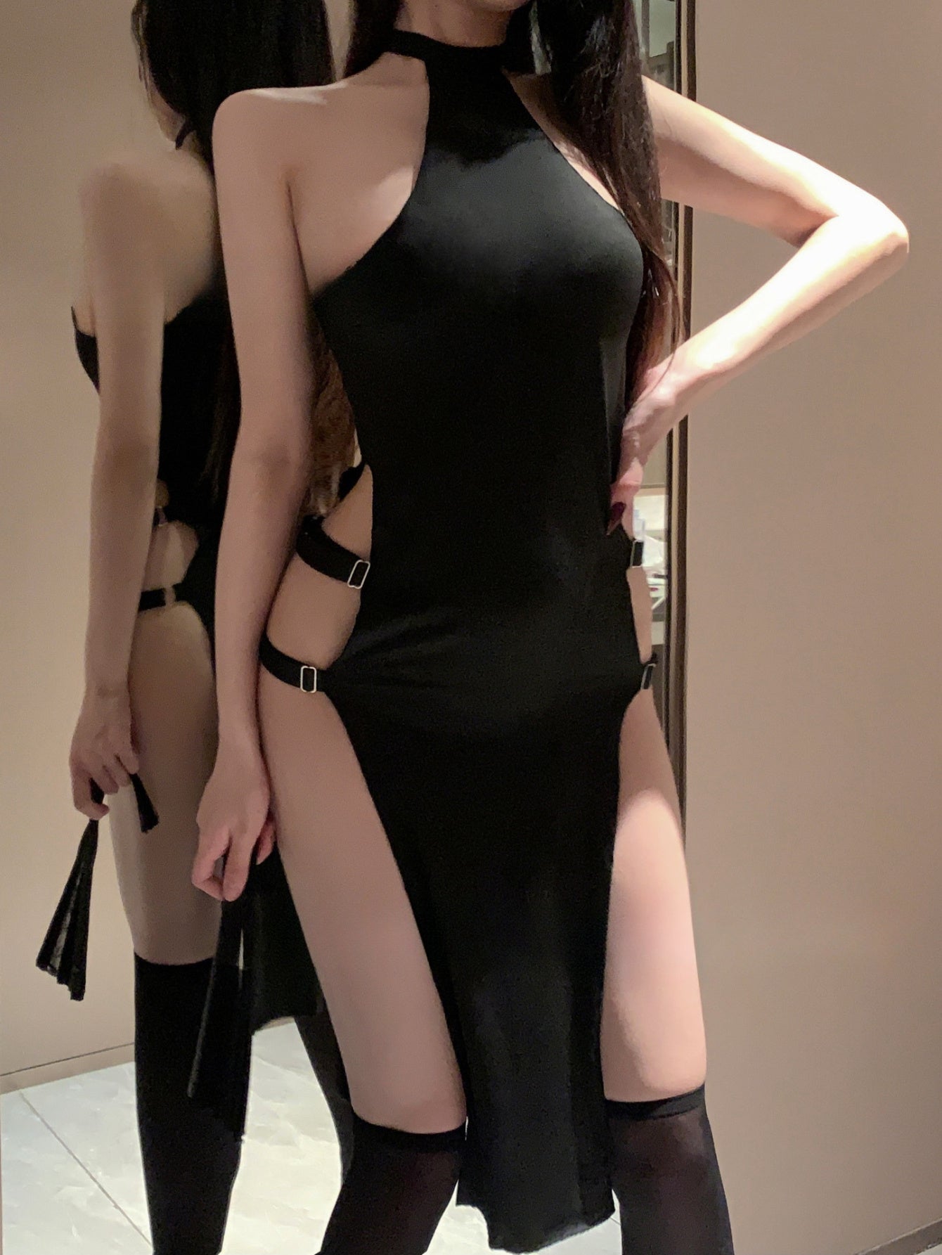 Women's Polyester Sleepwear Slip Solid Color Vintage Comfortable Nightgown