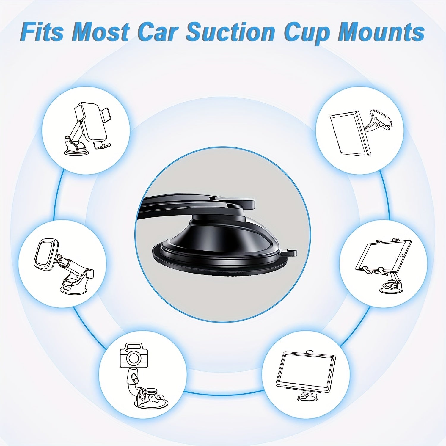 Car Dashboard Adhesive Mounting Disc Heat-Resistant 8cm Suction Cup Sticker