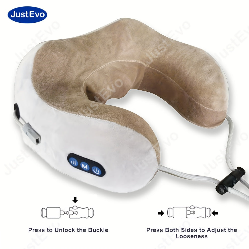 Electric Neck U-Shaped Pillow Massager Rechargeable USB Hypoallergenic for Home Office Travel