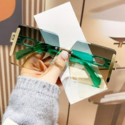 Oversized Square Rimless Sunglasses for Women and Men Summer Fashion Eyewear