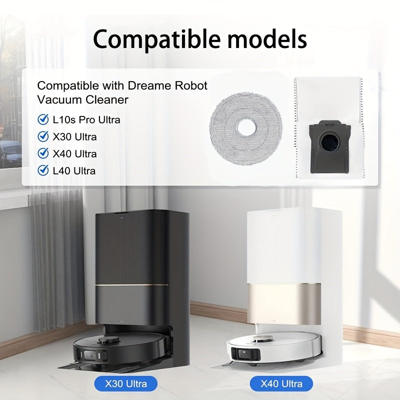 Replacement Dust Bags and Mop Cloths for Robotic Vacuum Cleaners