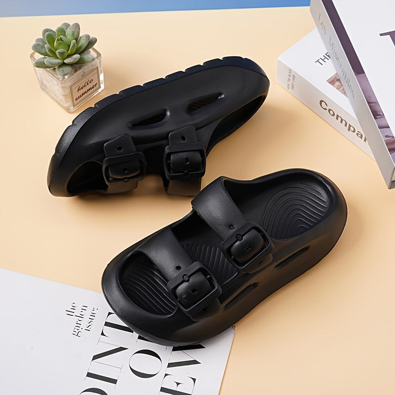 Boys' Kids Casual Solid Color Open Toe Slippers Lightweight Non-slip Indoor for Home Bathroom Spring Summer