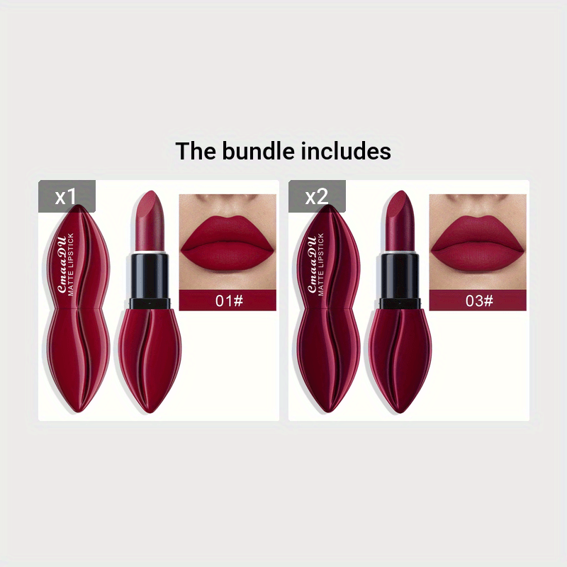 10 Colors Matte Waterproof Lipstick Long Lasting Non-Stick Cup Pink Red for Adults