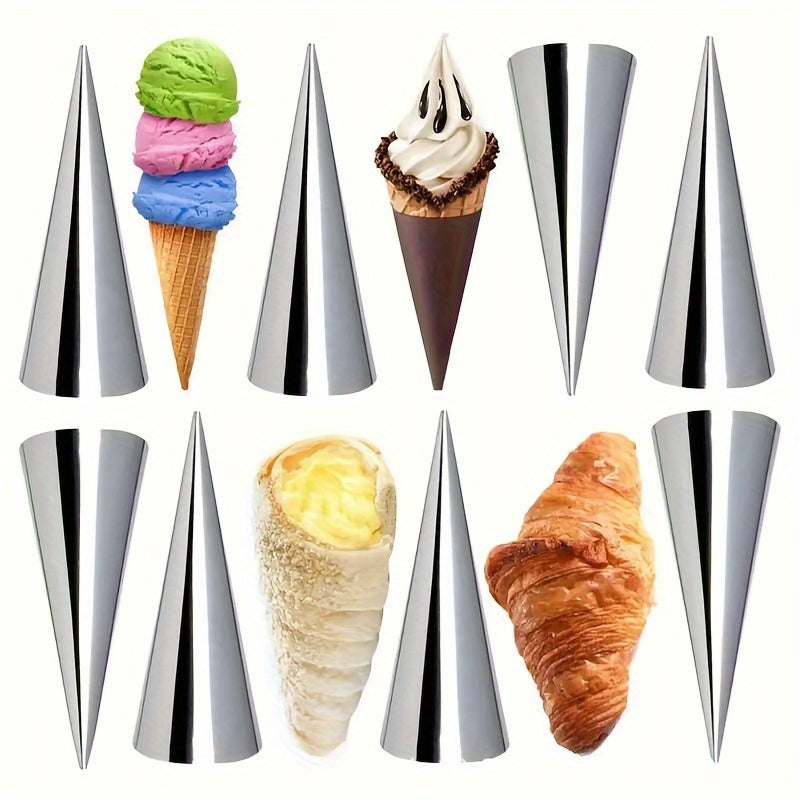 Stainless Steel Ice Cream Mold 16pcs for Crispy Pastry Cream Cones