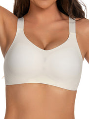 Women's Wireless Bra Comfortable Full-Coverage Breathable Solid Material