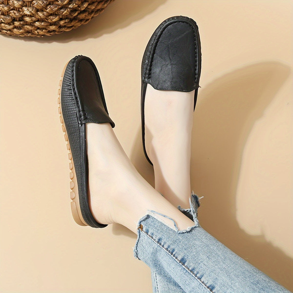 Women's Slip-On Mule Sandals with Cap Toe, Flat Heel, Summer Style