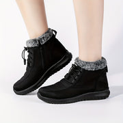Women's Warm Faux Leather High-Top Boots With Plush Lining