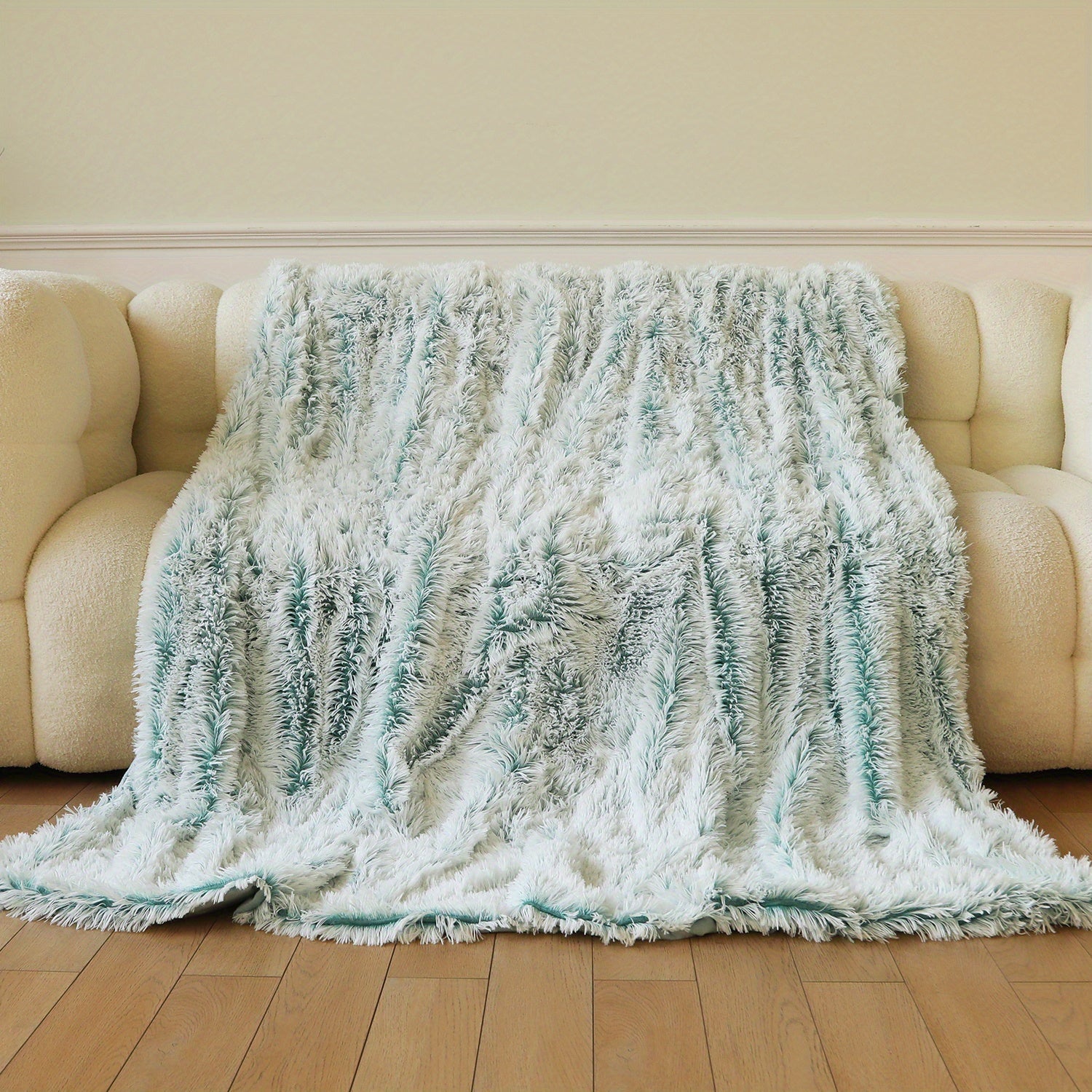 Double Layer Plush Sofa Blanket for Couch Bed and Office Warm Cozy Soft
