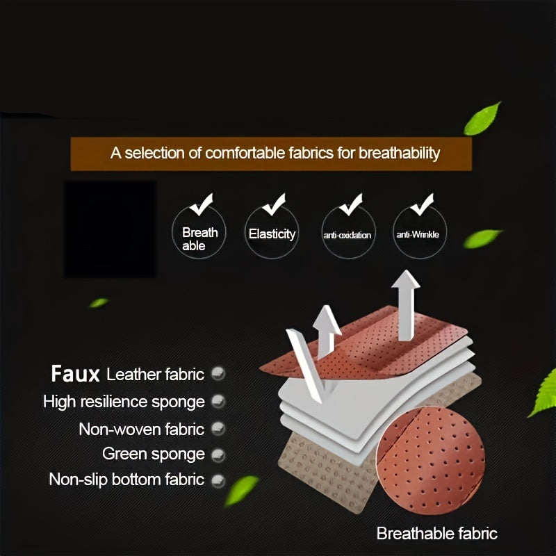 Universal Breathable PU Leather Car Seat Cushion Protector Anti-Slip Mesh Ventilation