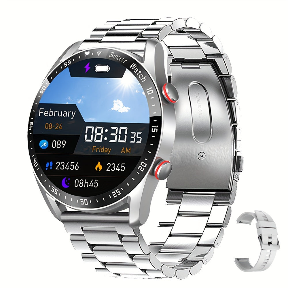 Men's Wireless Smartwatch with Fitness Tracking Sleep Monitoring Step Calorie Count IP67 Waterproof 1.52 Inch IPS Screen