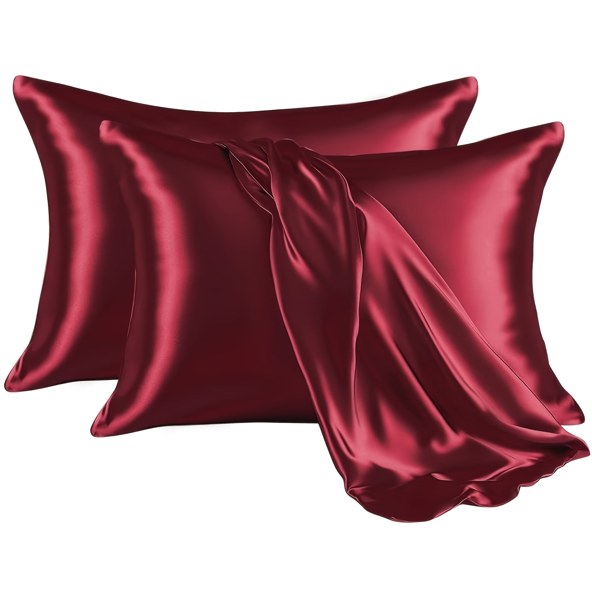 Set of 2 Satin Pillowcases for Luxurious Bedding in Soft Colors