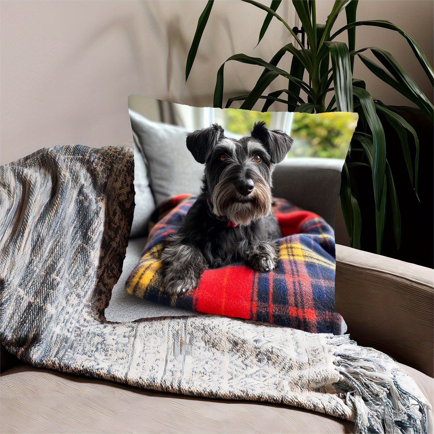 Soft Polyester Pet Blanket Tartan Cozy 45.72x45.72 cm for Sofa and Bed