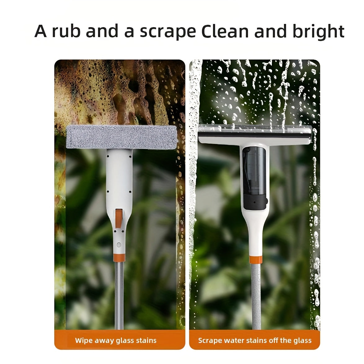 Multi-Functional Window Spray Mop with Silicone Squeegee for Floors and Windows