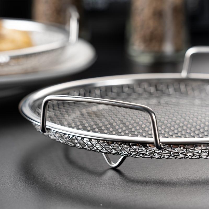 Stainless Steel Crisper Basket with Mesh Grill for Air Frying and Baking