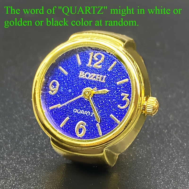 Green Mini Watch Ring for Men Women Fashion Alloy Shell Finger Watch