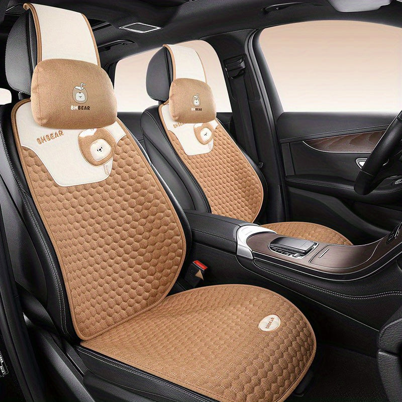 Universal 5-Seat Car Seat Covers Breathable Polyester All-Season Diamond Array