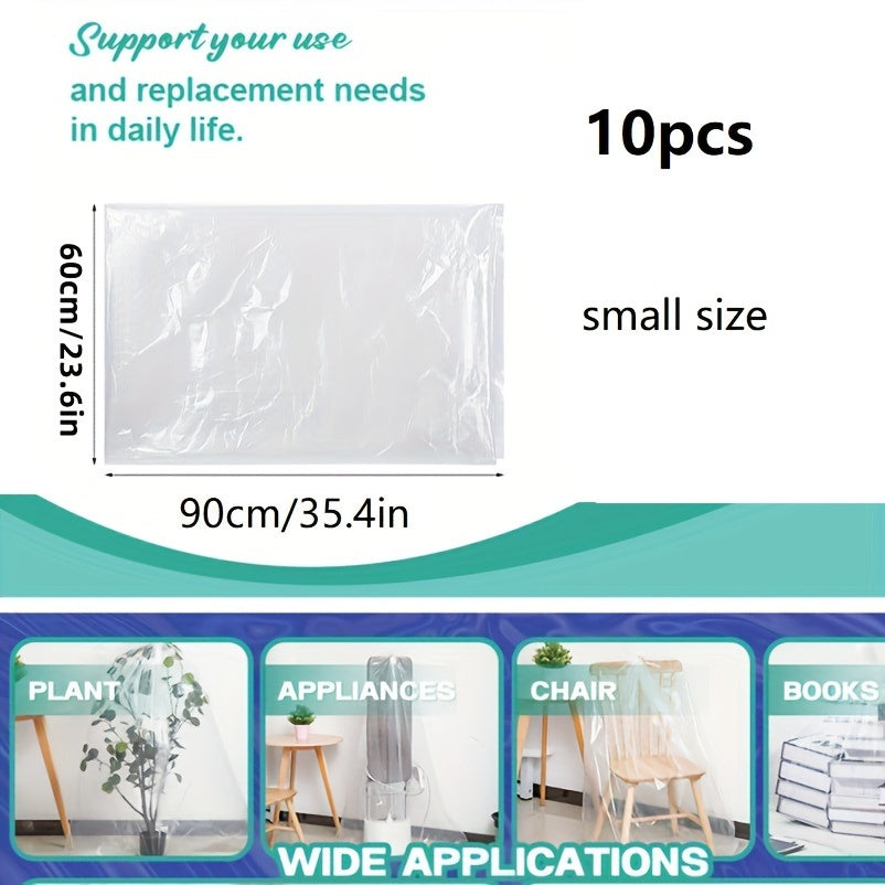 10 Large Transparent Storage Bags Waterproof Dustproof Moistureproof for Clothes Luggage Blankets