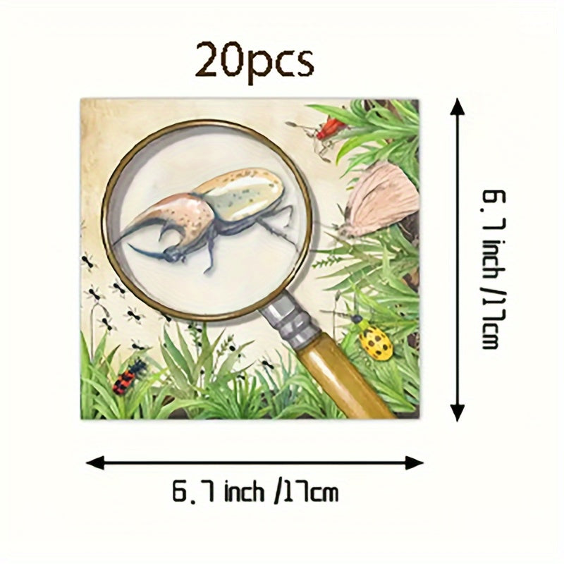 Set of 10 Insect-Themed Party Plates Napkins and Cups for Spring or Summer Celebrations