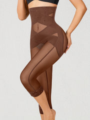 Women's High Waist Shaping Shorts Tummy Control Butt Lift Solid Color Knit Fabric