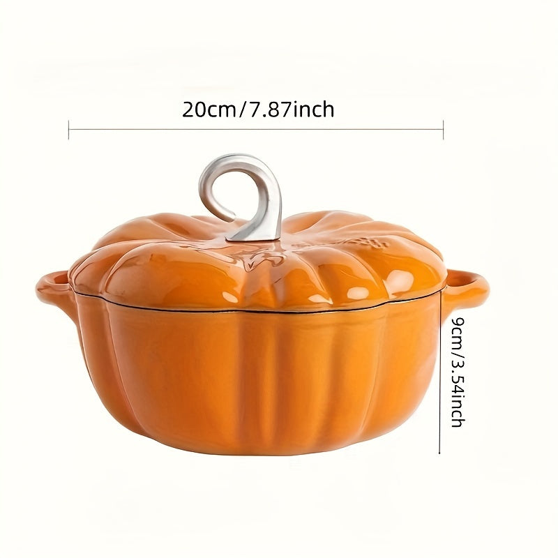 Durable Cast Iron Pot for Pumpkin Soup Non-Stick Coating Gas Induction Electric Stoves