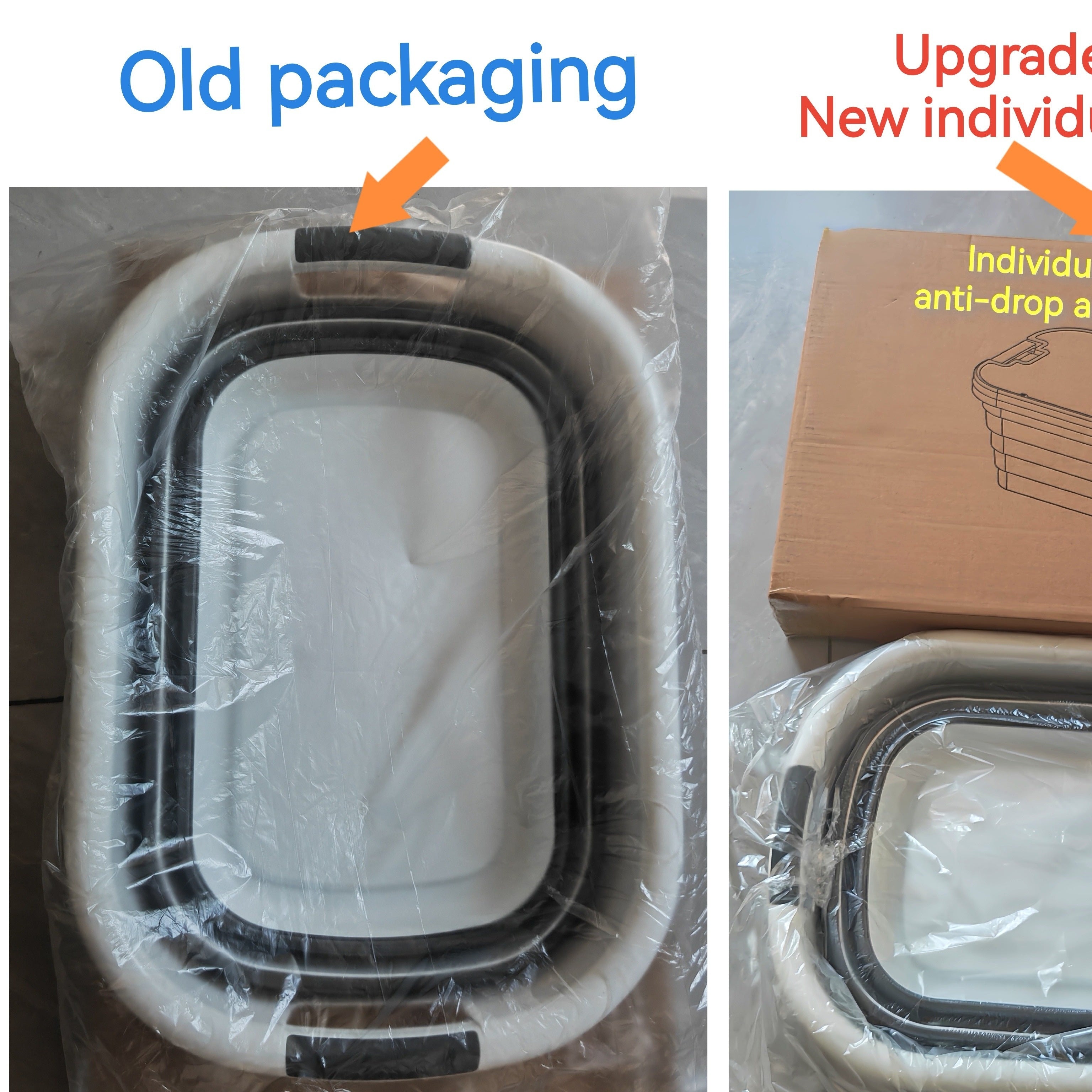 Складная пластиковая моечная раковина из ПВХ с 3 ручками для одежды, игрушек и купания питомцев