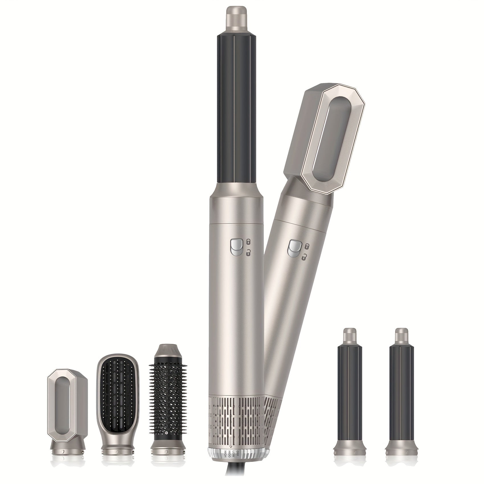 5 в 1 Устройство для укладки волос: фен-щетка 900 Вт с отсоединяемым щипцами для завивки и технологией отрицательных ионов