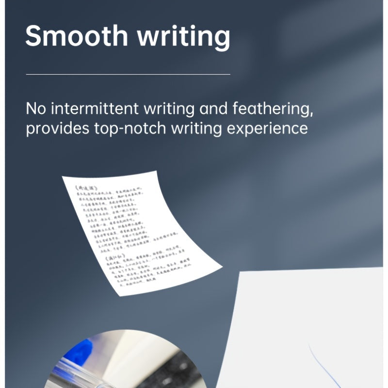 12 Pack Blue Ballpoint Pens with Bullet Tip and Low Viscosity Ink