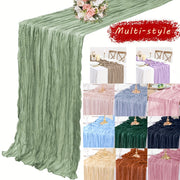 Rustic Polyester Cheese Cloth Table Runner for Outdoor Events and Celebrations