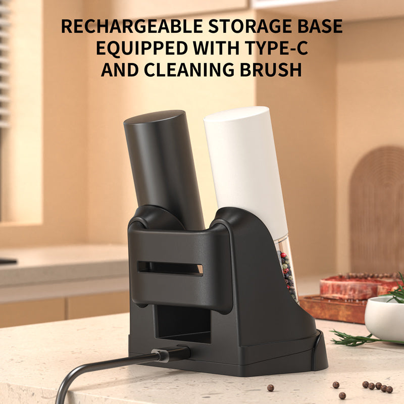 Qalampir va tuz uchun kombinatsiyalashgan elektr maydalagich, keramik yadro, shaffof konteyner