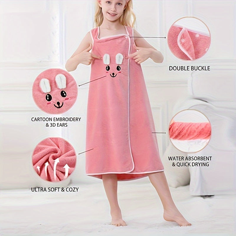 Baby Bath Towel with Rabbit Ears Soft Cotton Kids Towels for Children