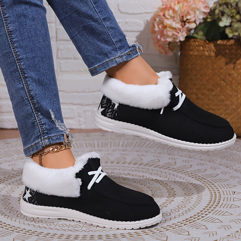 Women's Canvas Shoes Warm Winter Boots Ski Boots