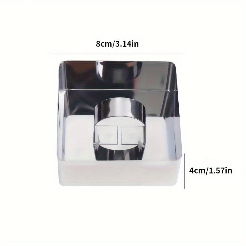 Stainless Steel Cake Mold Set with Push Plate Circular Heart Flower Shapes for Cheesecakes Pastries Cookies