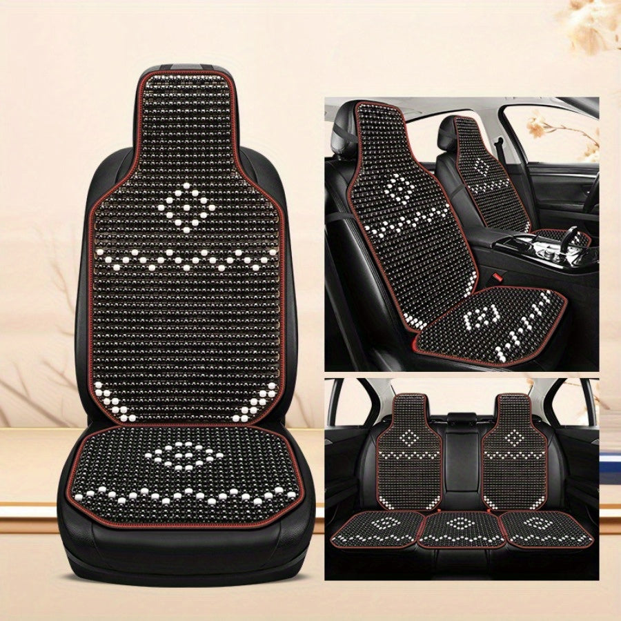 Summer Car Seat Cushion Set Breathable Wooden Bead Cooling Mat for Cars