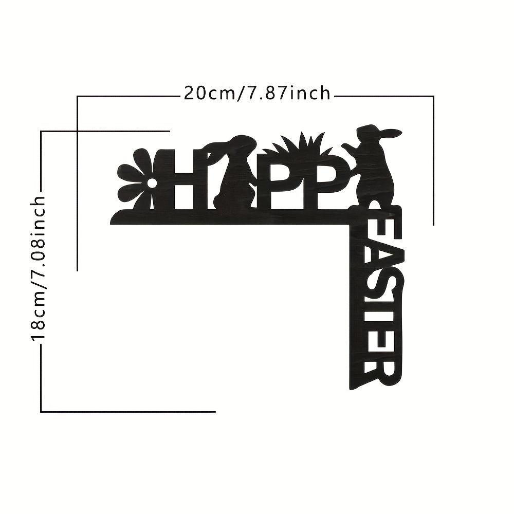 Black Iron Easter Bunny Wall Decor Hanging Door Corner Ornament