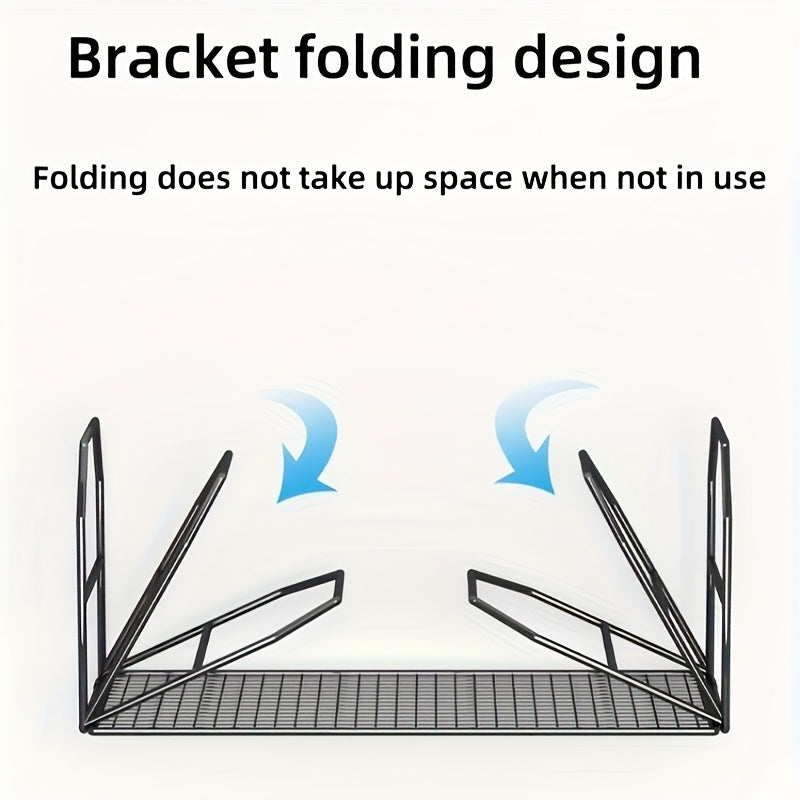 Metal Foldable Storage Rack for Kitchen and Bedroom Organization Hanging Shelf