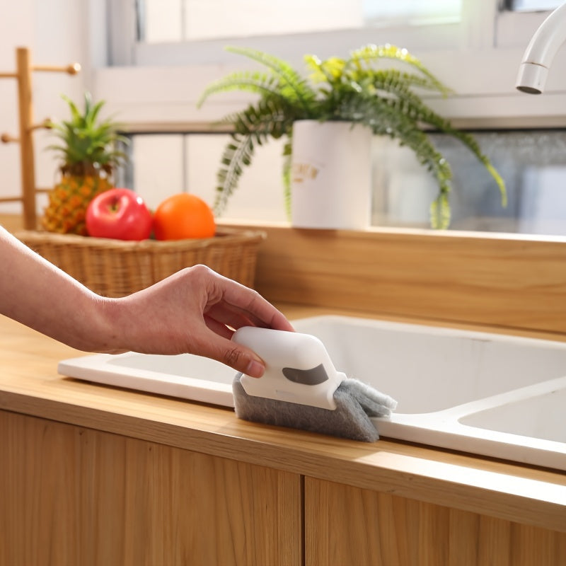 Window Grooved Cleaning Brush - Compact Gap Cleaner for Windows and Doors