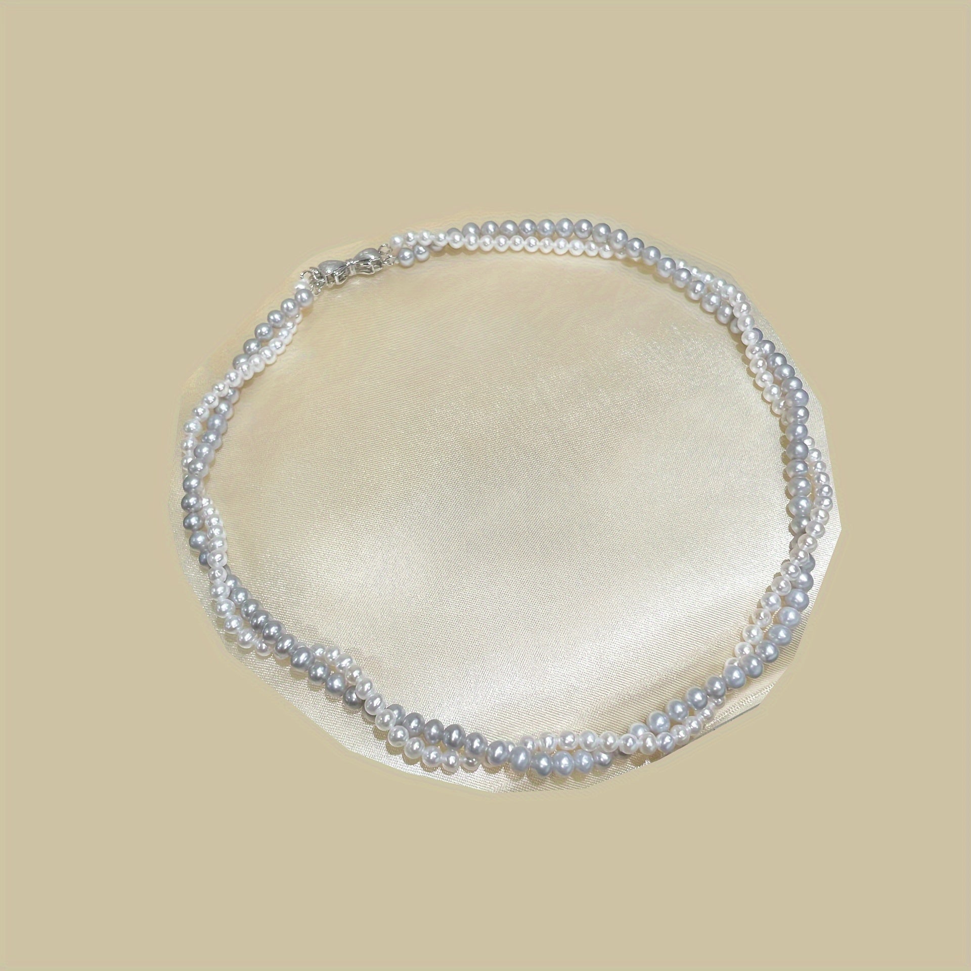 Freshwater Pearl Necklace Double Layer Natural Stone Elegant Jewelry for Weddings and Holidays