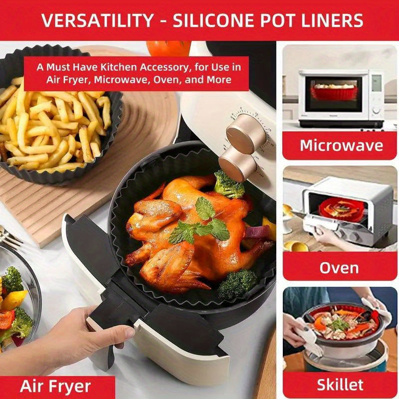 Non-Stick Reusable Silicone Air Fryer Liner for Healthy Cooking